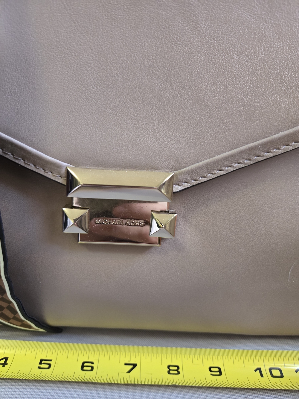 Michael Kors Taupe Leather Top-Handle Satchel - Picture 3 of 8